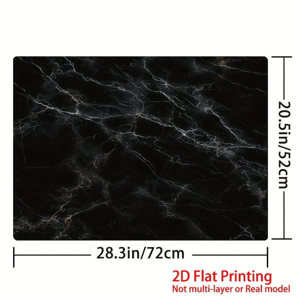 TEMU 1pc, 2d Flat Printing Furnace Top Decorative Mat And Decorative Cover,stove Cover Mat Black Marble Veins(1), Perfect For Cut At Will, Versatile