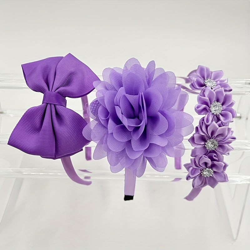 TEMU 3 diademas bohemias para mujer - Diseño floral y con con detalles brillantes, adornos de plástico duraderos para el cabello para de baile,