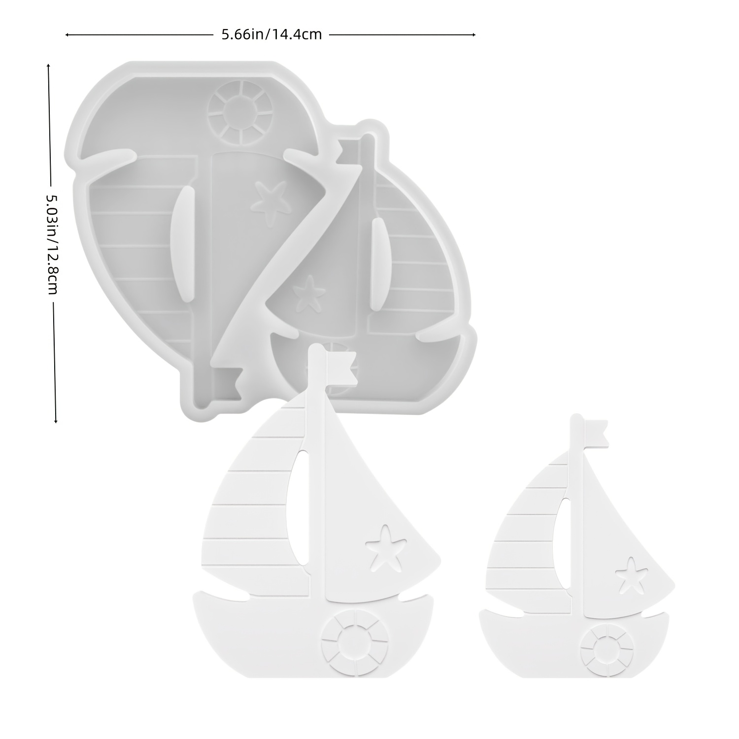 E-shop Harzgießformen für große kleine Segelboot-Kombination, Kerzenformen, kleine Segelboot-Ornament-Gips-Silikonformen, Harzformen, Gipsformen,