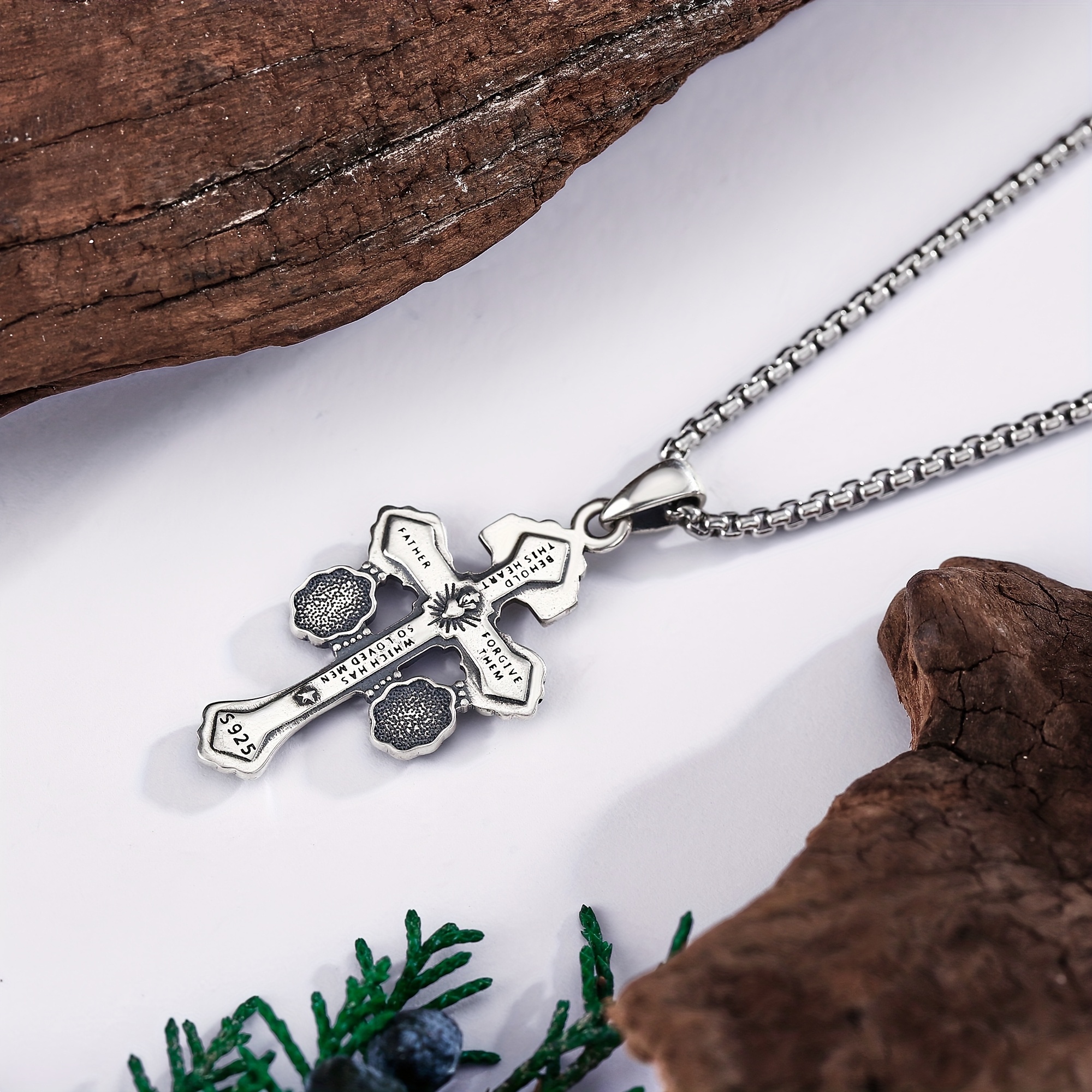 Forgiveness Cross Necklace in 925 Sterling Silver