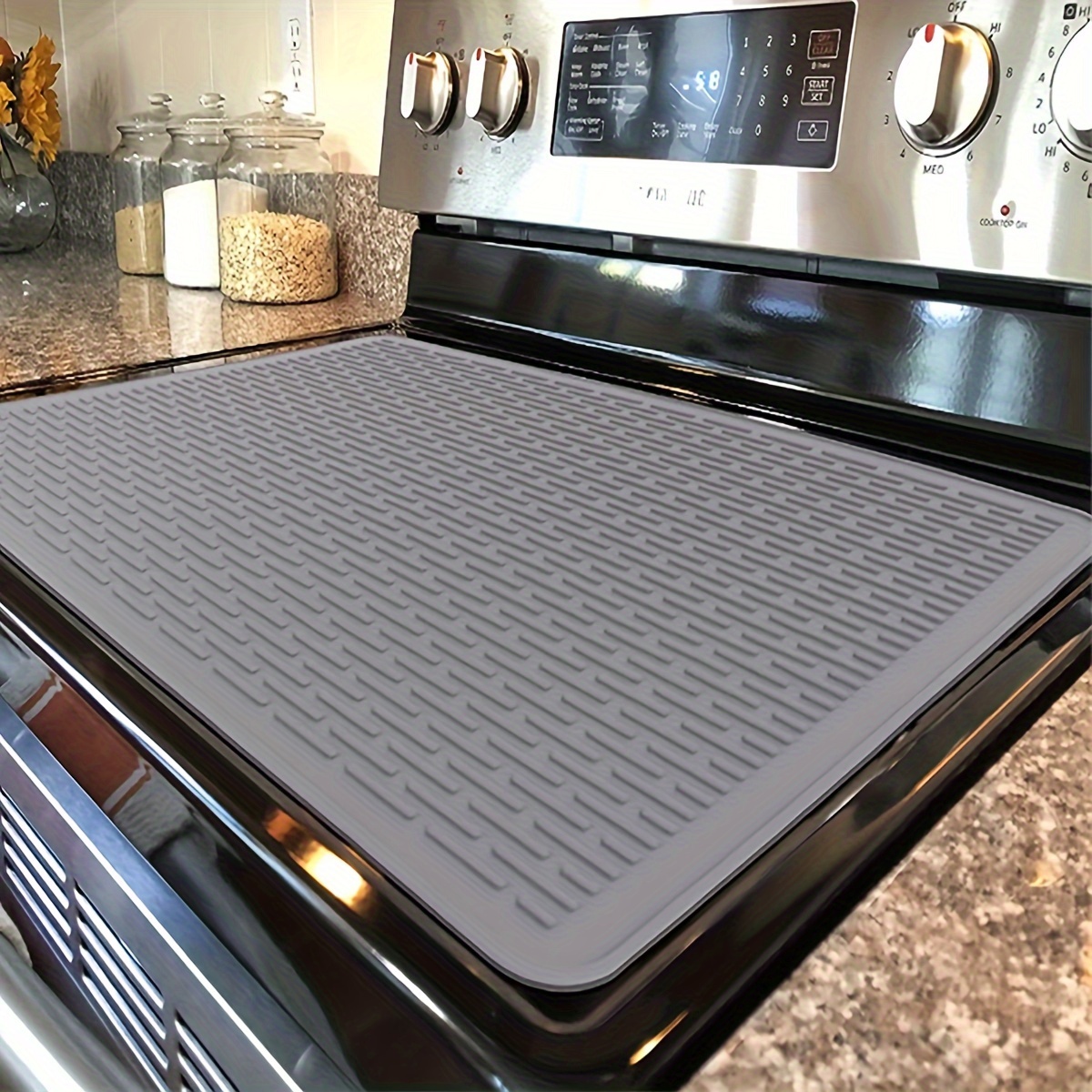 

Silicone Stove Top Cover - Heat Resistant Protector Mat For Glass Top Ranges, Non-slip Kitchen Countertop Dish Drying Mat, Electric Range Protective Pad