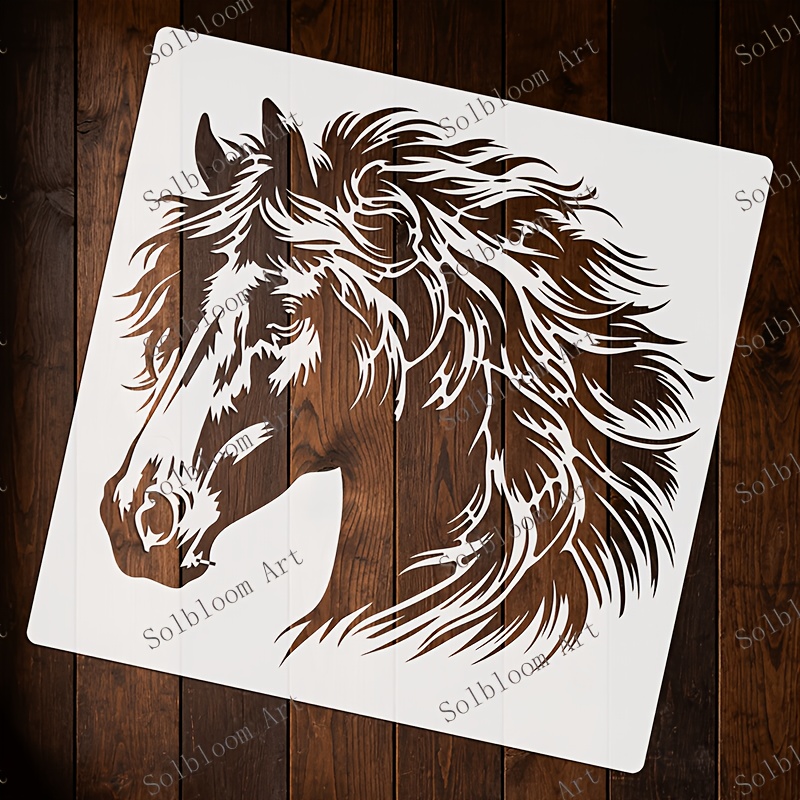 TEMU Pochoir étalon 1 pièce 10"x10" - Gabarit de cheval en plastique réutilisable adapté pour le bricolage, la peinture sur tissu, les peintures
