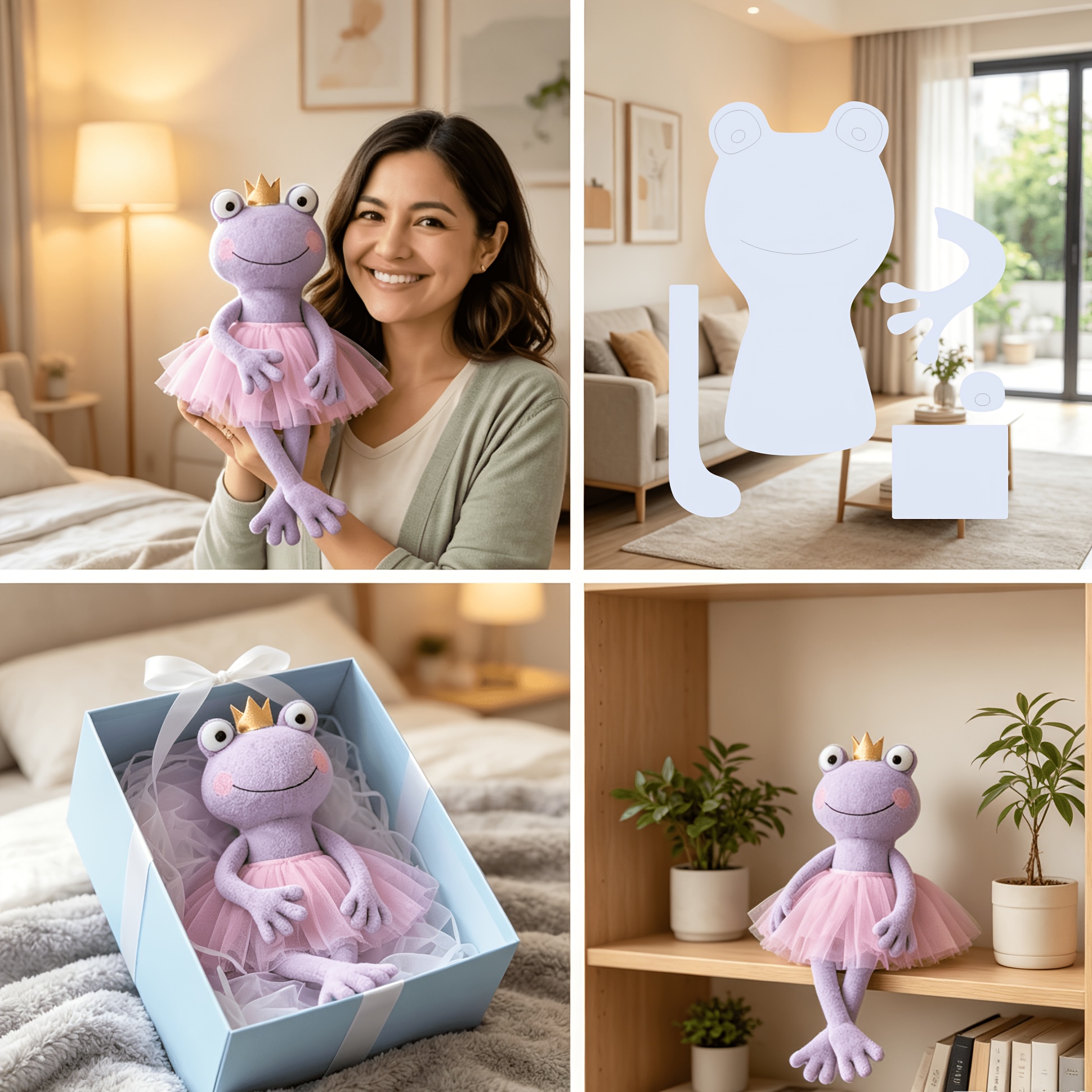 TEMU 1 Set Of 5pcs Frog Plush Handcraft Templates, Artistic Decorative Templates, Reusable Painting Templates, Suitable For Handmade, Painting,