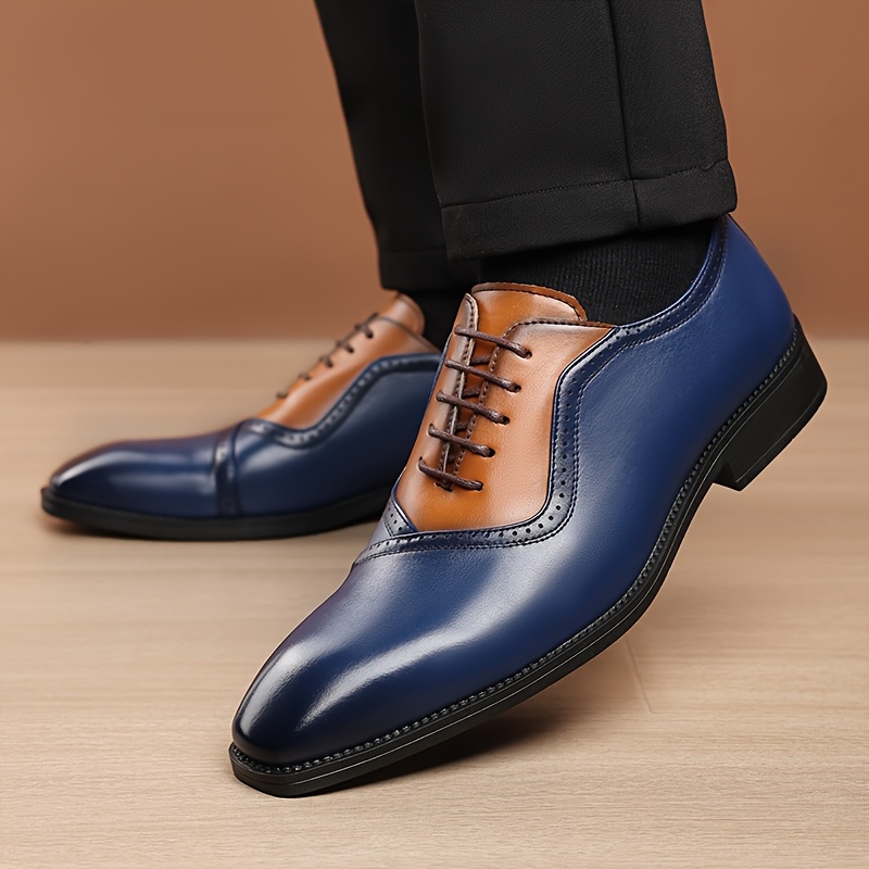 mens business formal lace blue stylish new casual shoes - Temu Mauritius