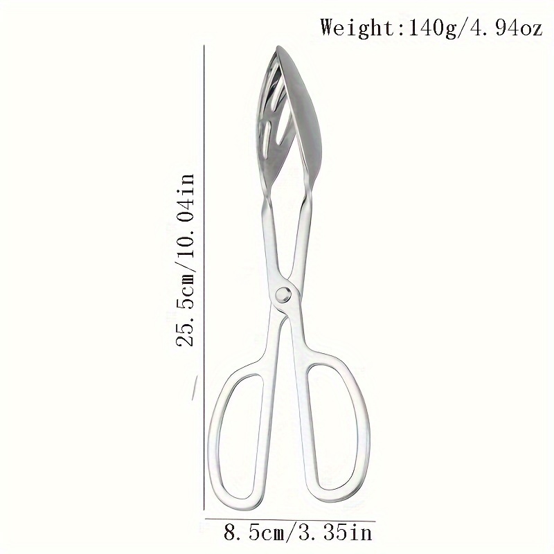 Image of 1pc Stainless Steel Scissor- Tongs, Bbq Tongs, Steak Tongs For Baked Goods, Bread, Restaurant Use - Rust-proof Tongs