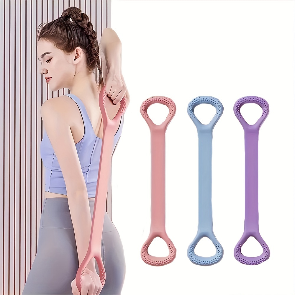 

3pcs Silicone Yoga Stretch Straps - Universal For Full Body Workout, Shoulder, Back & Arm Stretching, Non-slip Toning Bands For Home Fitness