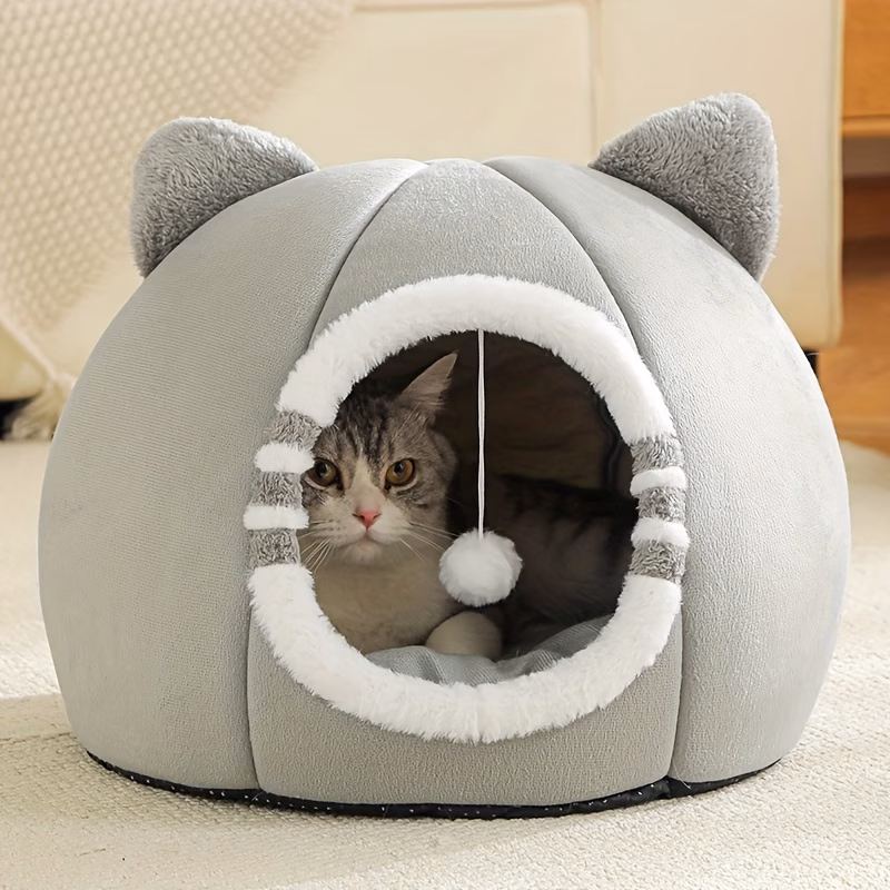 cat bed for indoor cats washable cat house with soft mat suitable for all breeds of cats deep sleeping bed Product details 6