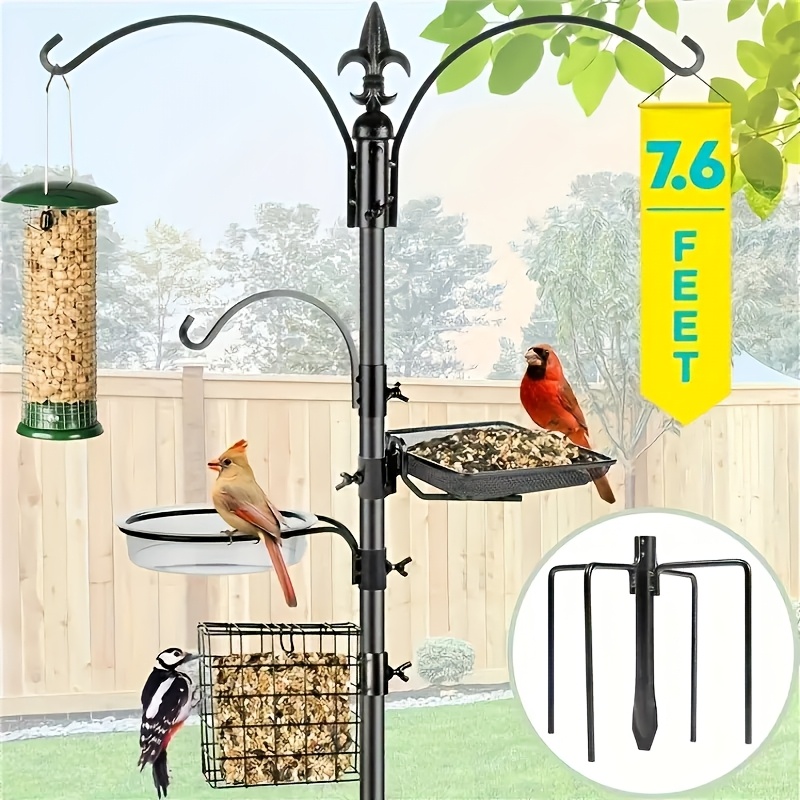 

Outdoor Bird Feeder & Planter - , Metal Construction With Detachable Mesh Tray For Seed, Water, And Suet - Garden Decor