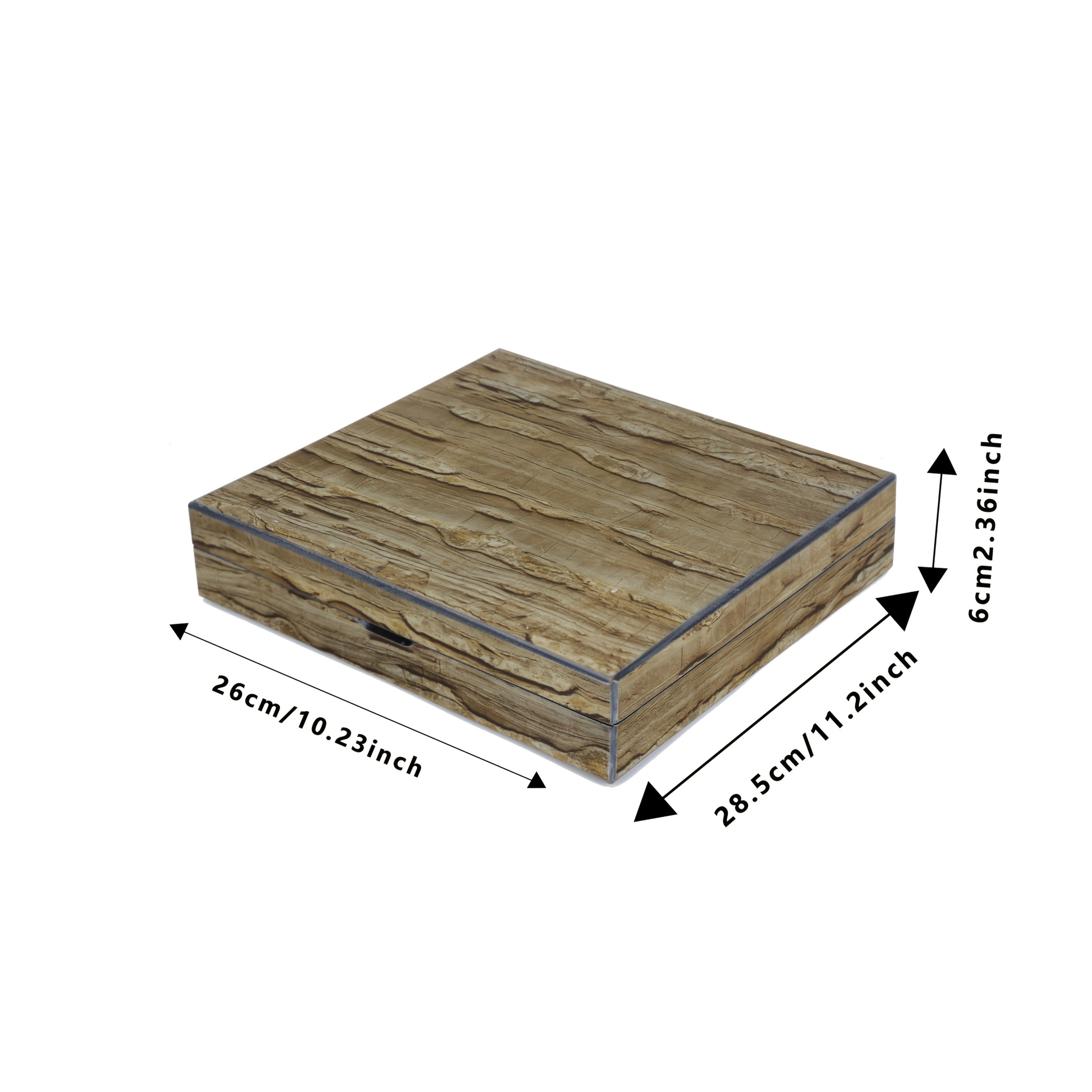 1 caja de almacenamiento de madera vintage elegante con diseño de grano de madera barnizada - Ideal para joyas, relojes y regalos para hombres y mujeres, incluye forro suave de seda, perfecta para el Día del Padre, el Día de la Madre y regalos navideños, cajas de joyas, cajas de joyas