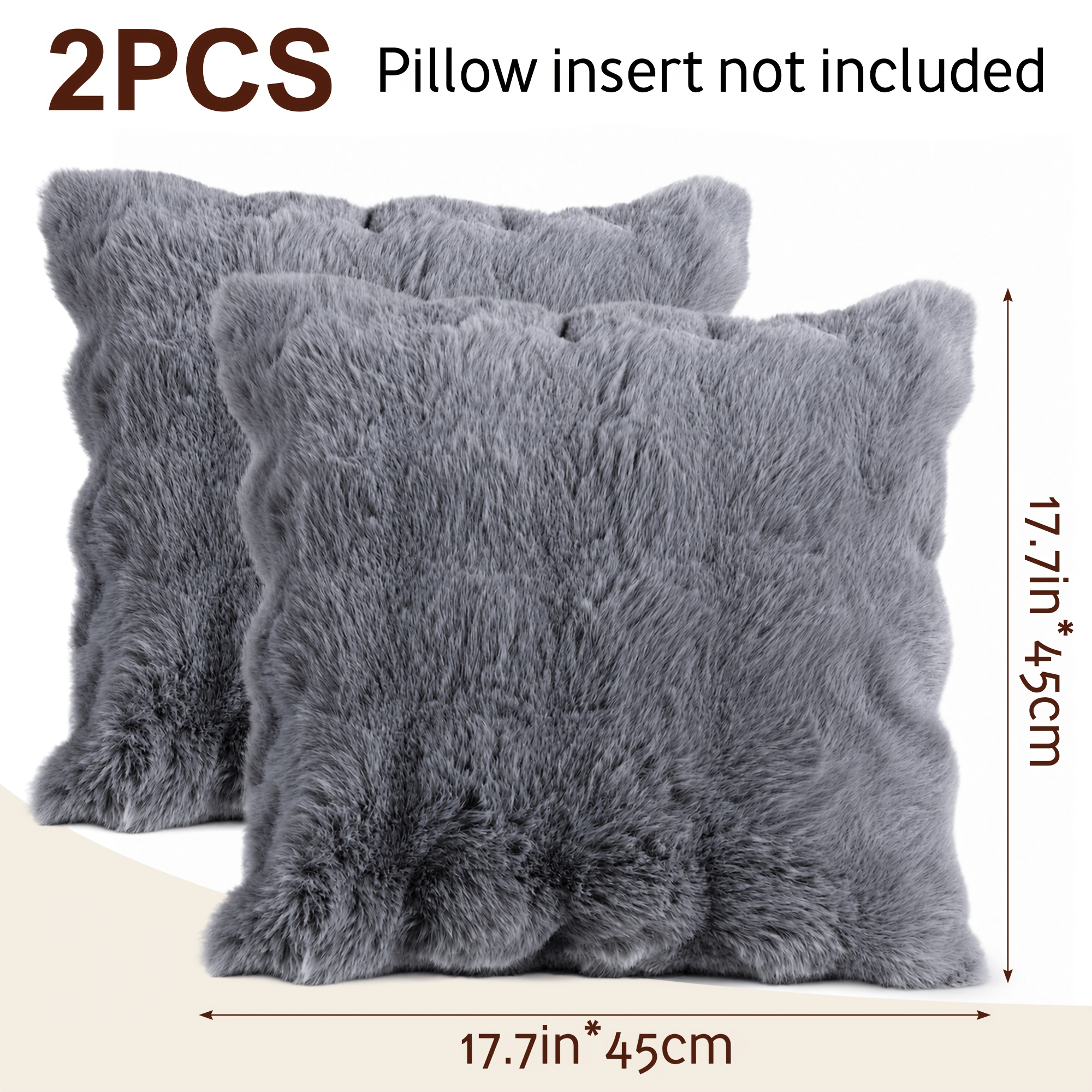 2pcs Rabbit Bubble Plush Pillow Covers Soft Fluffy Decorative Throw Pillow Cases Hidden Zipper Covers For Couch Sofa Bed Spring Refresh Decor Gift