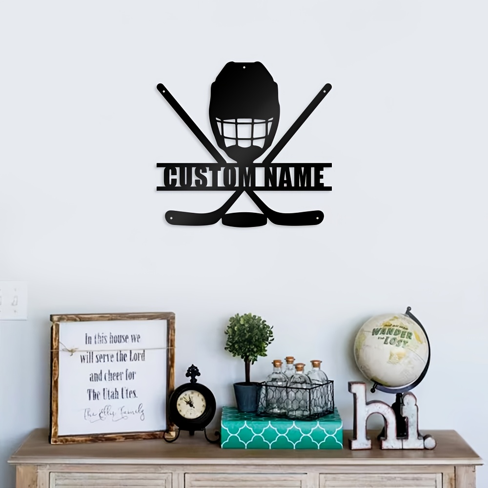 

1pc Custom Hockey Metal , Personalized Hockey Name Sign Decoration For Room, Hockey Metal Sign, Hockey Home Decor, Custom Hockey