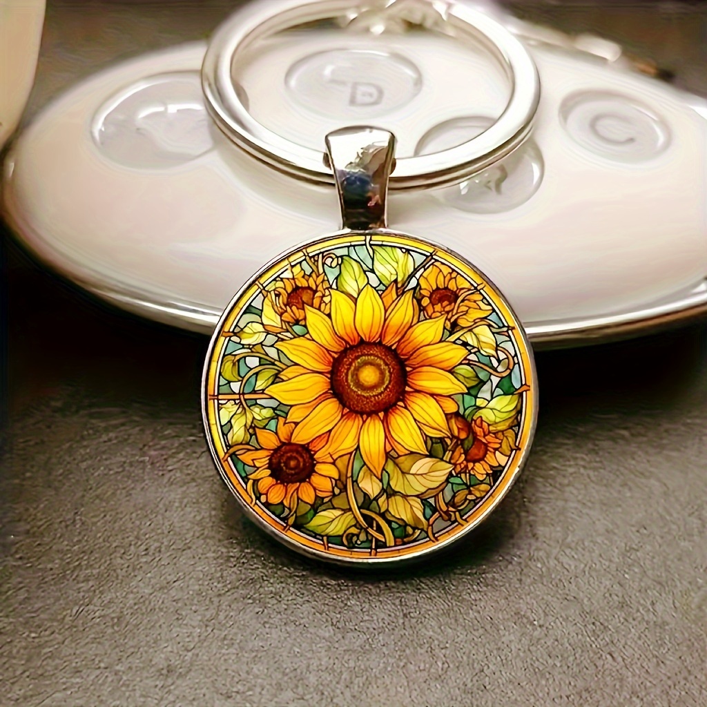 

[customer ] Sunflower Keychain - Alloy, Round Pendant For Bags & Backpacks - Perfect Gift For Birthdays & Holidays