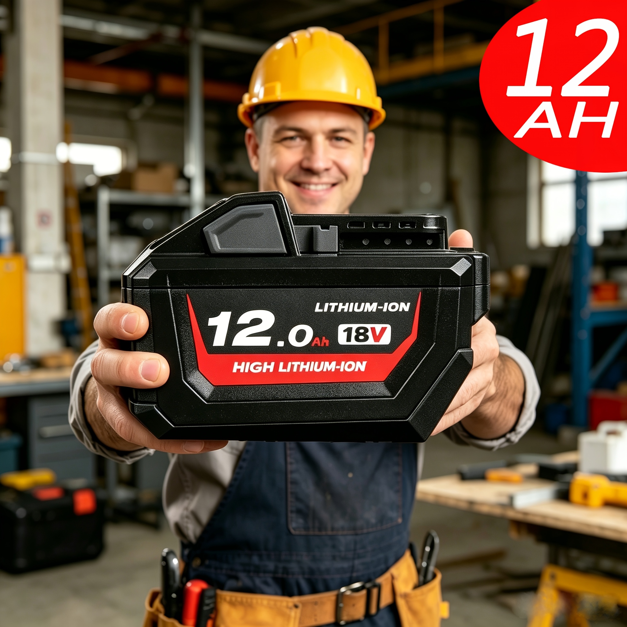 TEMU Batterie Lithium-Ion 12,0 Ah pour Outils Fil, Autonomie Prolongée, Compatible avec Haute Capacité 4811k1890, 48-11-1850, 48-11-1828, 48-11-1820,