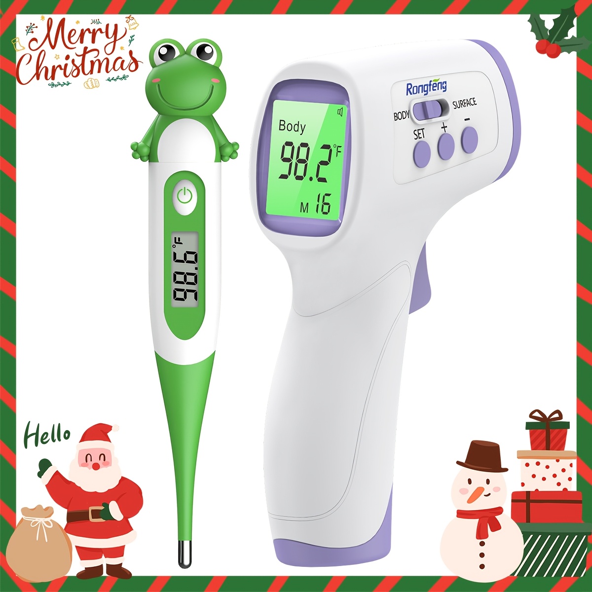 Digital Infrared Thermometer for Adults and Kids with LCD Screen, Silent Fever Alarm, and Memory Functions