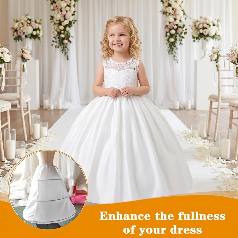 TEMU 3-hoop Crinoline Petticoat With Lace Edge Full Slip Skirt - Lightweight Hoop Underskirt Suitable For Party Dresses, Prom, Wedding, Nutcracker &
