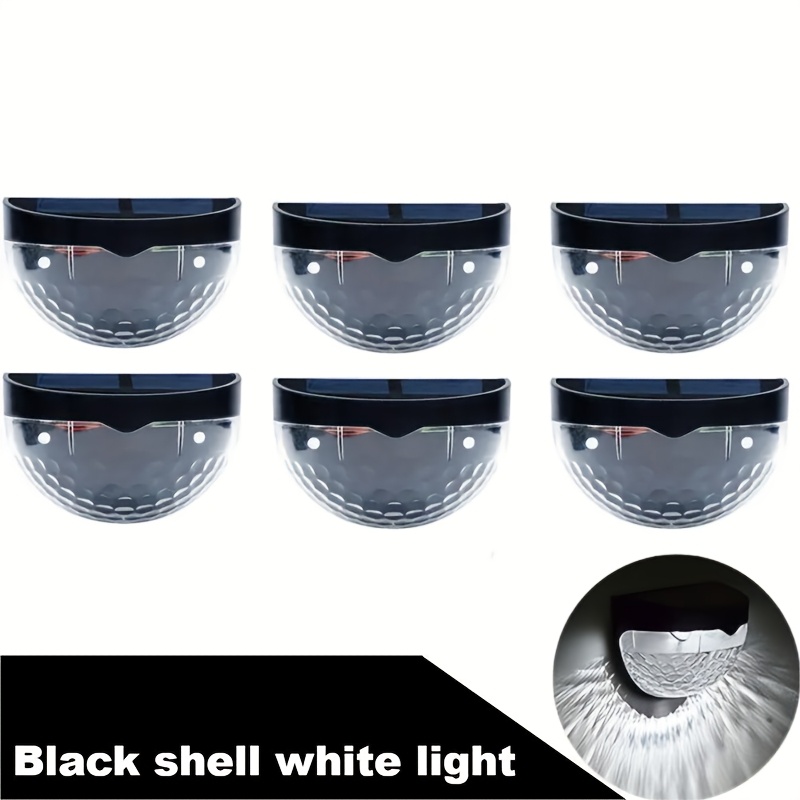 TEMU Lot de 6 lampes solaires pour clôture, lampes solaires pour terrasse, lampes solaires murales, niveau de protection IPX4, batterie solaire