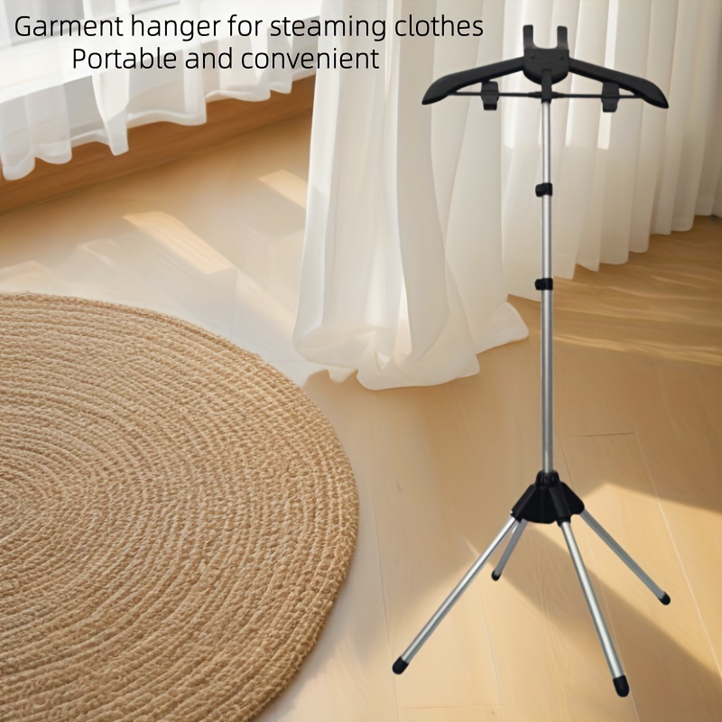 1pc adjustable height aluminum garment steamer stand foldable independent ironing clothes rack portable travel steam ironing holder for bedroom and   multipurpose use details 1