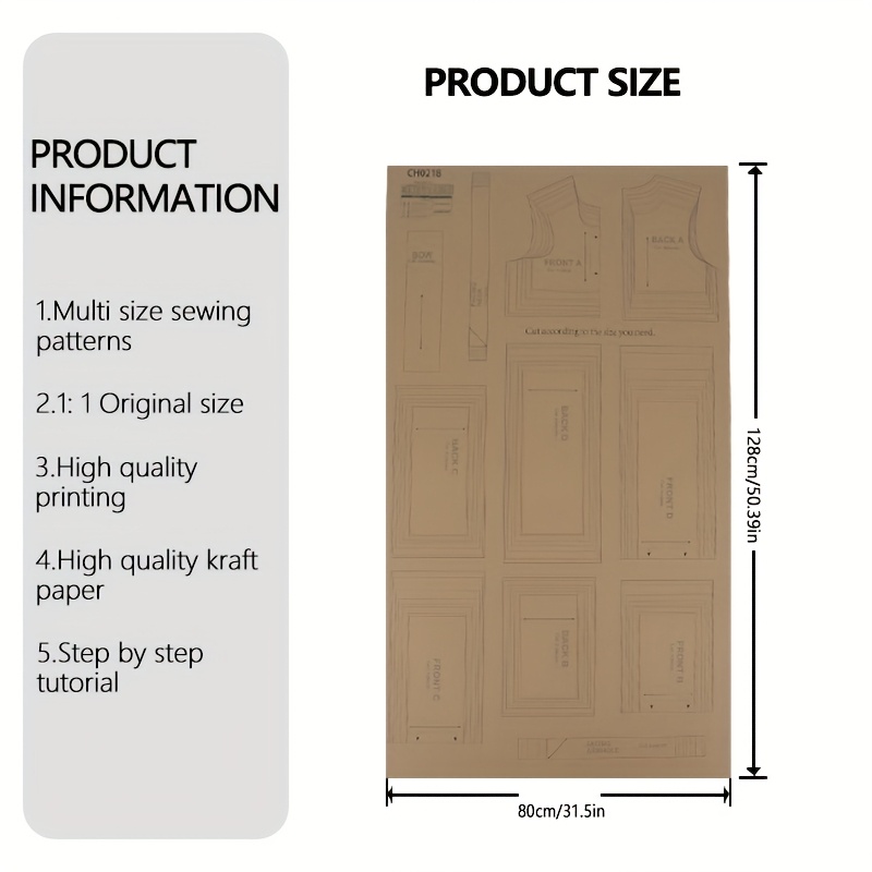 TEMU Dress Taille 9 (6M-10Y) de Couture, de Vêtements à Échelle Complète, Kit de Couture pour Débutants, de de Vêtements, Modèles Idéaux pour la