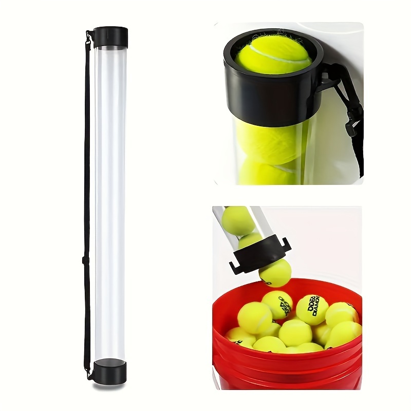 

Portable Tennis Ball Funnel With Shoulder Strap - Pc Material, Transparent, Holds 12 Balls - Ideal For Home Use & Sports Equipment, Pu,