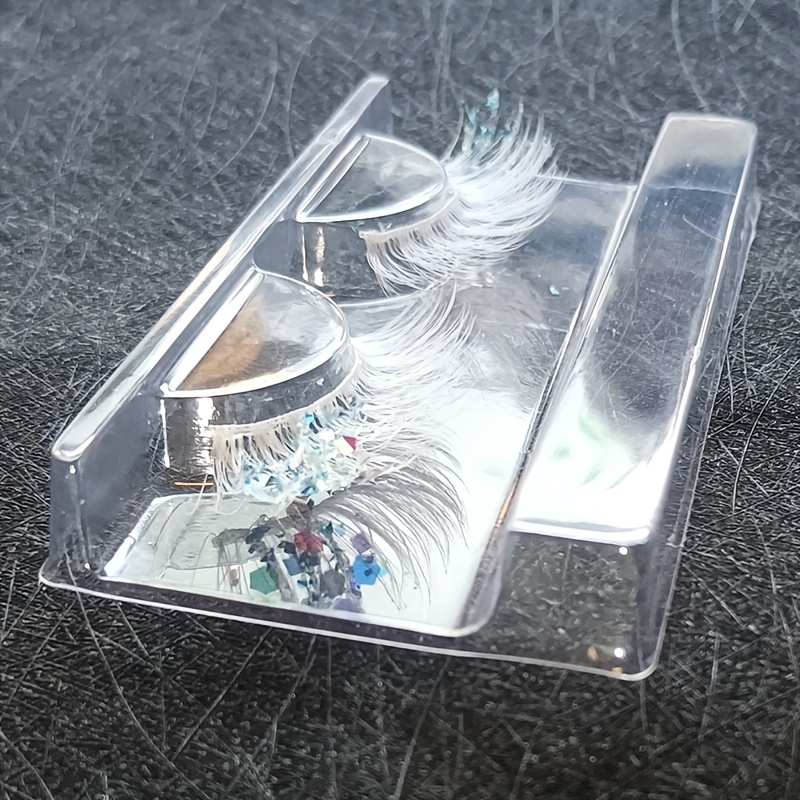 Image of 1 Pair Glitter White Lashes With Chameleon Glitter Sequin Stage Dramatic False Eyelashes Makeup Colorful Glitter Lashes
