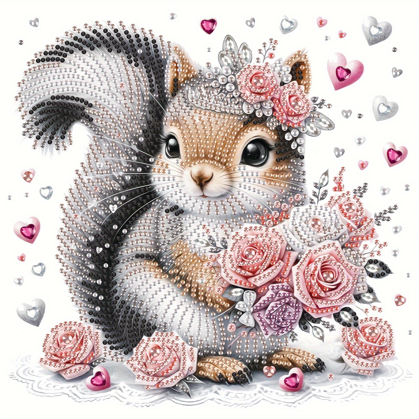 

1pc Cute Squirrel Diamond Art Painting Kit, 5d Diy Partial Special Shape Rhinestone Diamond Art Painting Craft, Suitable For All Kinds Of Scenes, Gift For Your Loved Ones, Home Office Wall Decor
