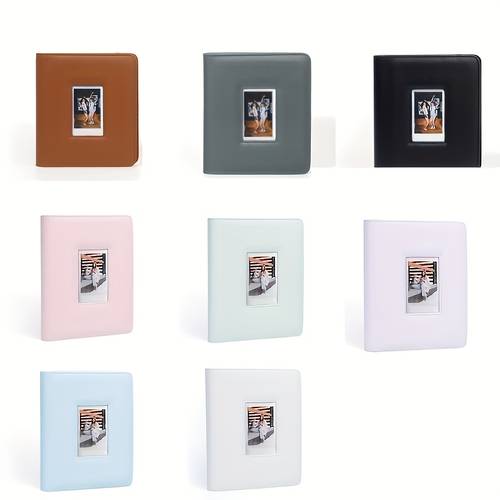 Solid Color 3-Inch 288pcs Cutout Fuji Photo Album, Star Small Card Large Capacity Grid 3-Inch Album for Storing 288 Photos