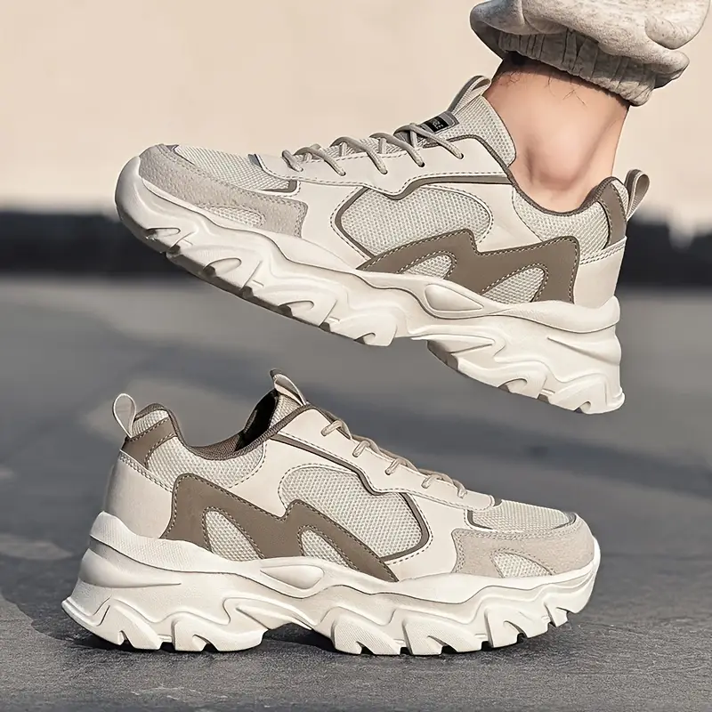 zapatillas deportivas casuales para hombre - malla transpirable y parte de pu, gruesa de eva, diseño con cordones para actividades al aire libre, correr y vestimenta casual, zapatos casuales para a dÃa | zapatillas bajas modernas | plantilla de tela cómoda Detalles del producto 6