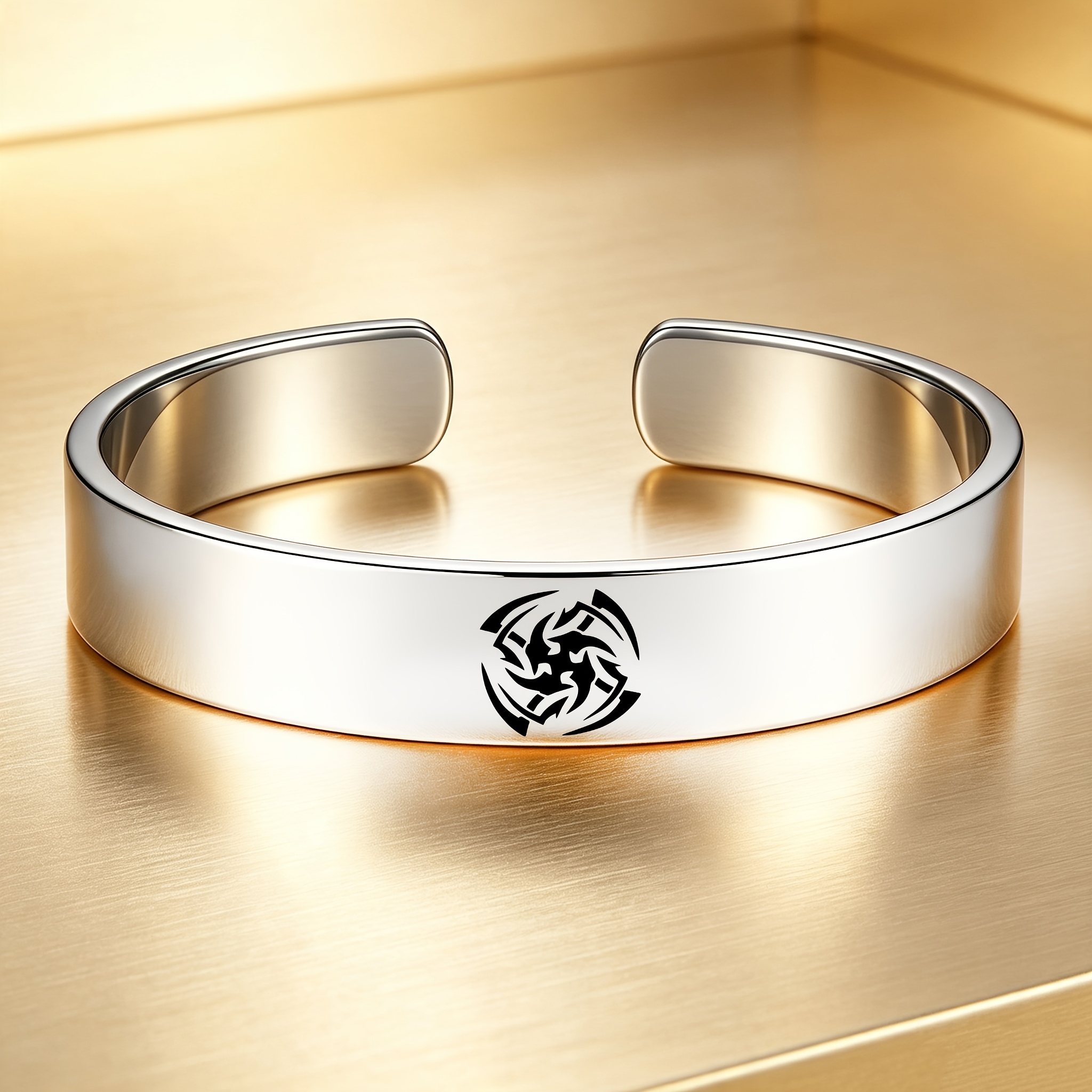 Stylish 304 Stainless Steel Open Bangle Bracelet, Durable Gift