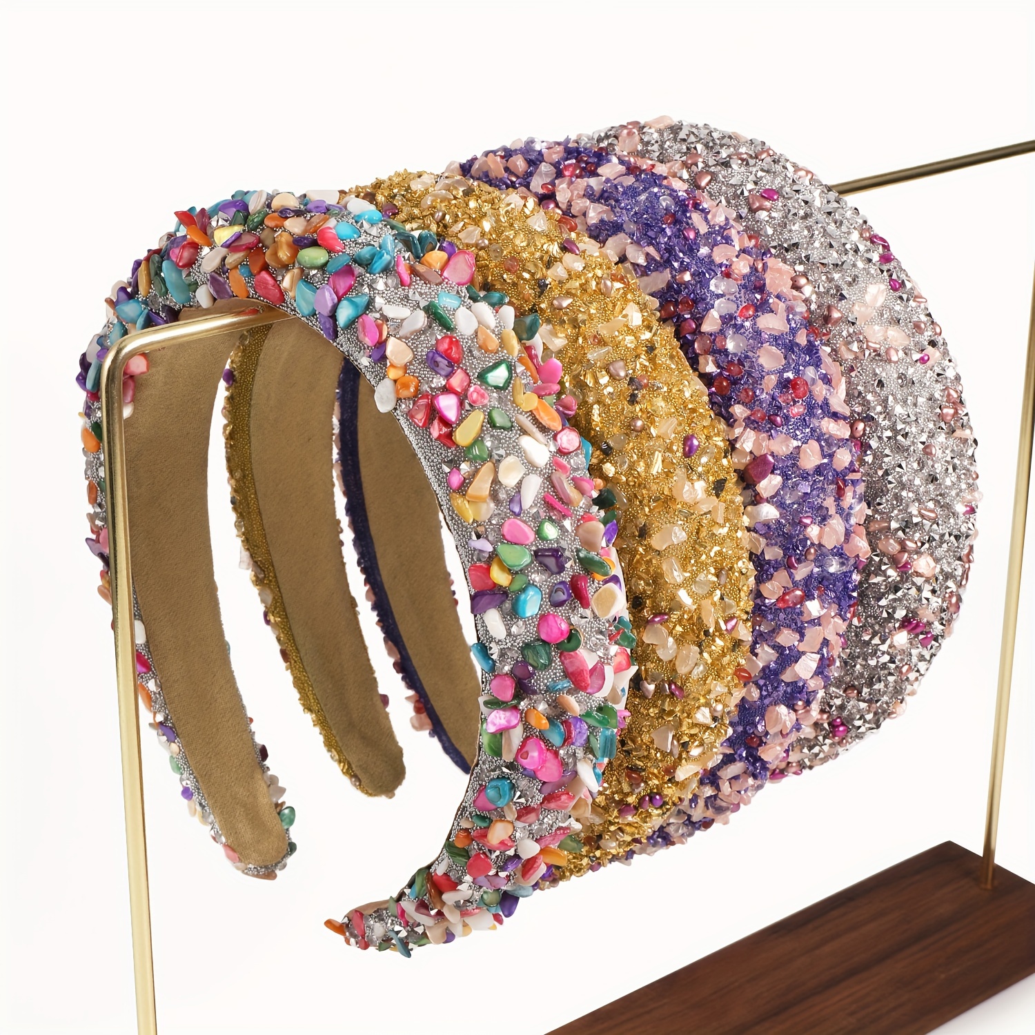 

1pc Colorful Crystal Headband Baroque Style Sponge Hair Hoop Light Luxury Hair Accessories For Hair Decoration