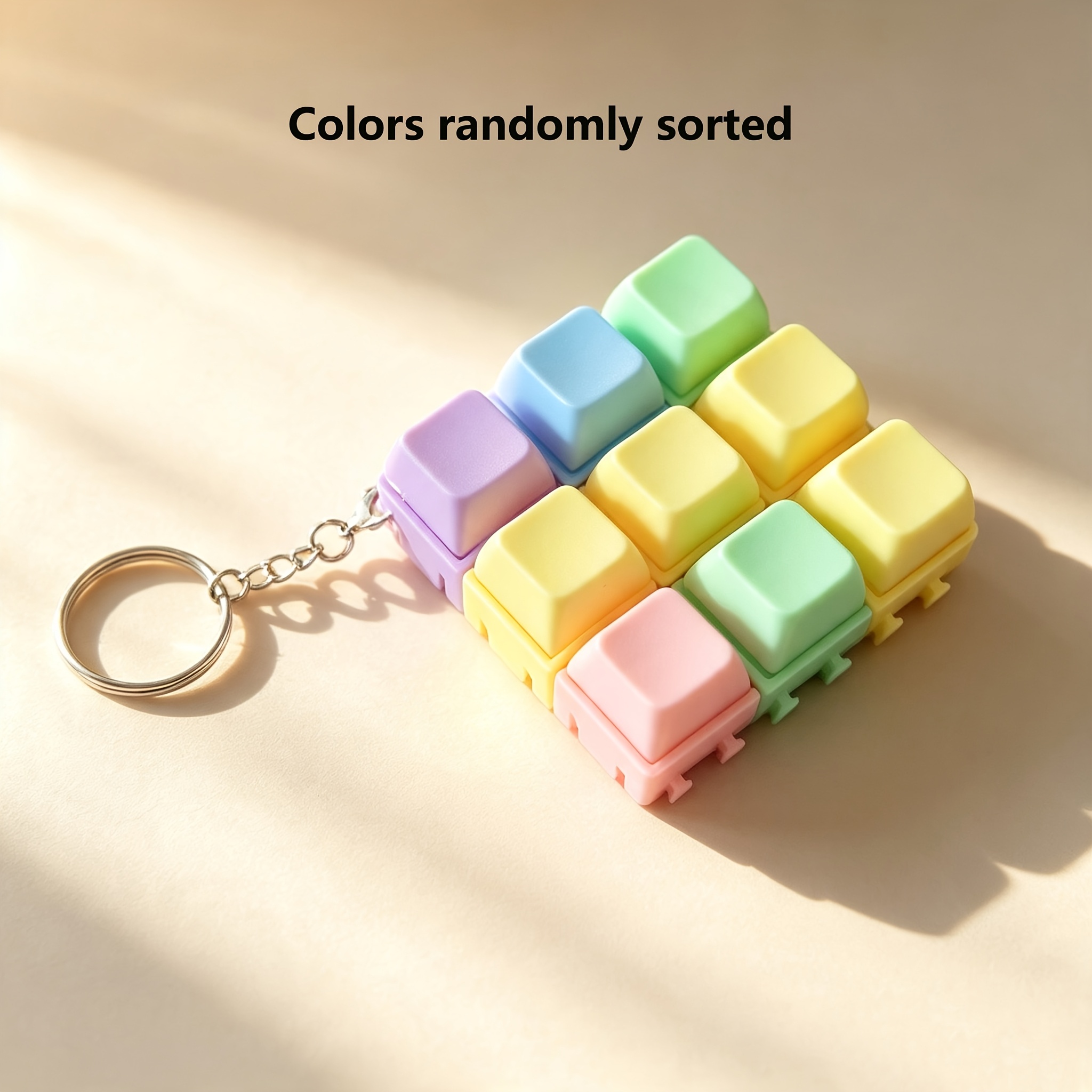 TEMU 1pc Fidget Keychain Toy, Relaxes And Body, Improves Concentration, Random Color, Ideal Holiday Gift, Halloween/thanksgiving/christmas Gift,