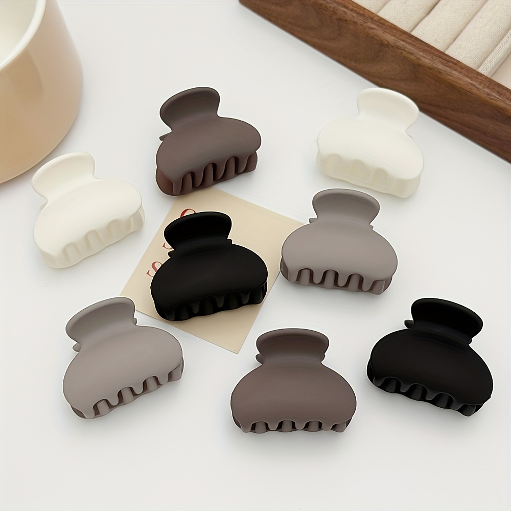 TEMU 4/8pcs Small Milk Coffee Color Shape Versatile Matte Hairpin Hair Crush Clip On The Back Of Women's Hair Accessories Suitable For Daily