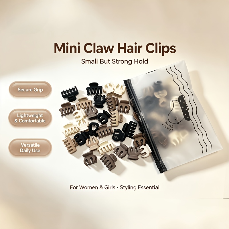 10pcs Matte Mini Pumpkin Dragon Claw Hair Clips Set