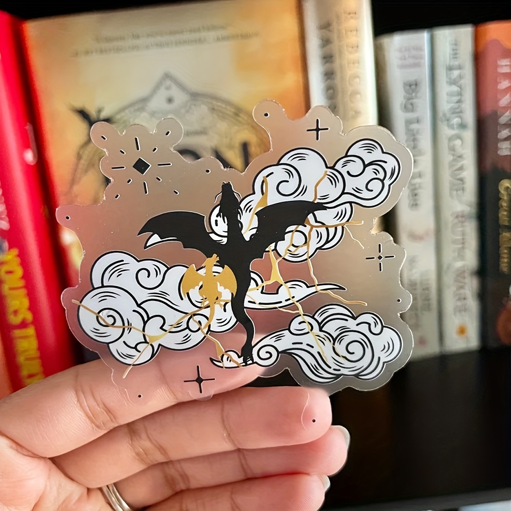 

Book Dragons Clear Sticker, Waterbottle Sticker, Sticker, Sticker For Readers