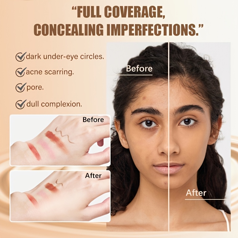 BSIMONE 1pc 24-Hour Long-Lasting Liquid Foundation, Professional Base Makeup, Sweat-Proof and Smudge-Proof, Strong Concealing Power, Easy to Apply, Minimizes Pores Without Feeling Heavy, Suitable for Dry, Oily, and Sensitive Skin, Stage Makeup - Image 10