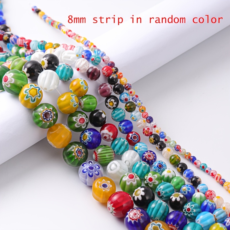 TEMU 4/6/8/10mm Multi-colored Lamp Beads, Random Colored Round Glass Beads For Jewelry Additions, Suitable For Making Bracelets And Necklaces