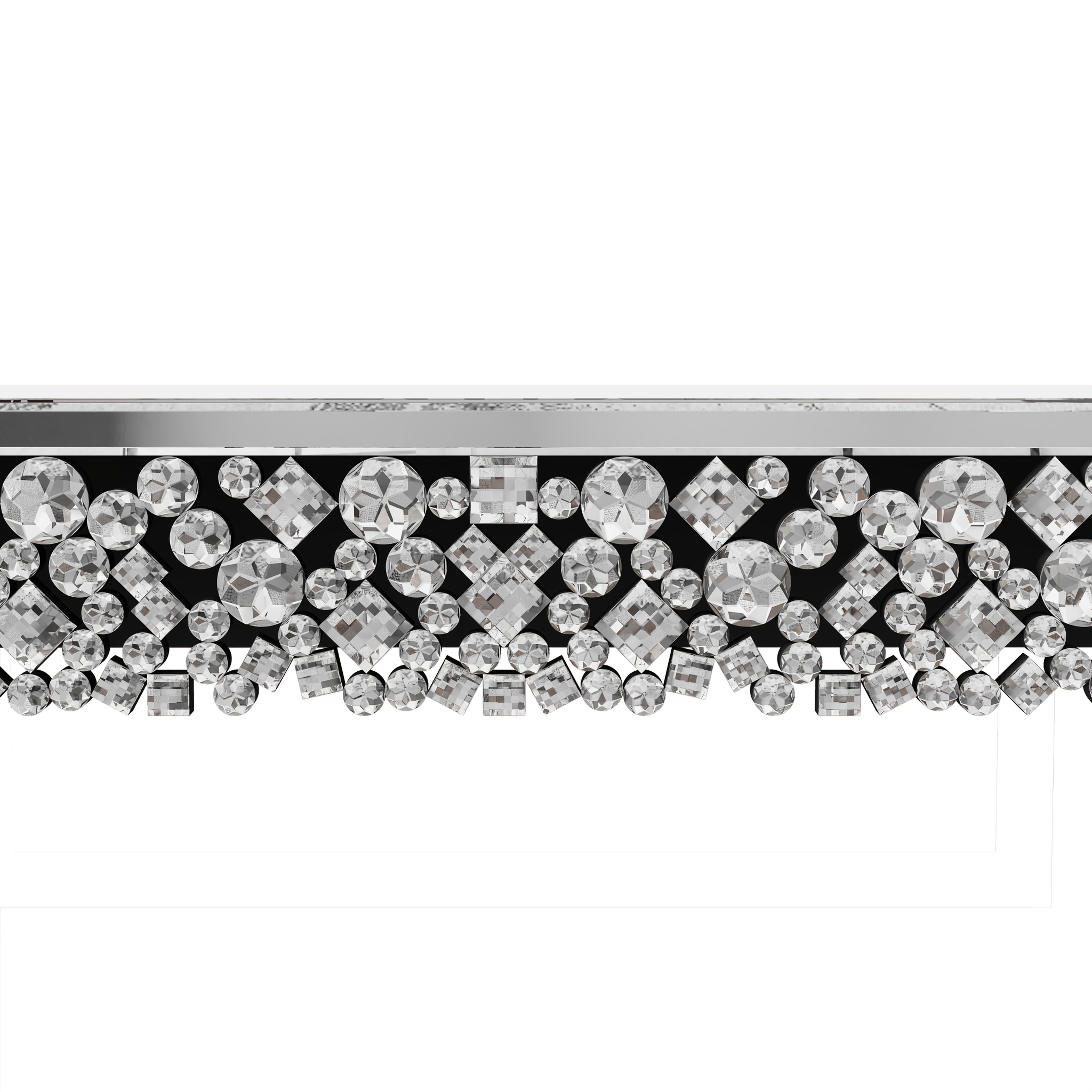 Luxury Entryway Table Measuring 47.24 Inches, Featuring a Glamorous Mirrored Design with Crystal Details, Perfect for Modern Home Decor in Hallways