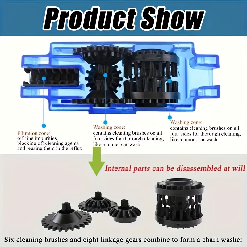 1件便携式自行车链条清洗器，自行车工具，骑行装备维护配件 商品详情 3