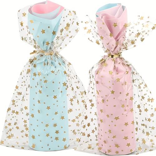 12 pack with ties 26 92x12 7cm transparent cellophane bags multicolor star pattern twist tie closure design suitable for party favors candy chocolate packaging halloween christmas birthday wedding corporate events party