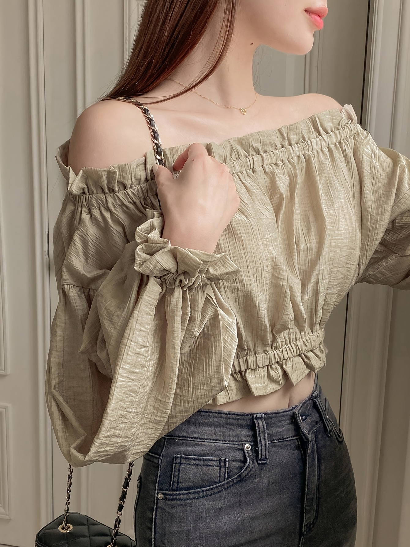 Ruffle Tops Off The Shoulder Dressy Blouses Women's Shoulder