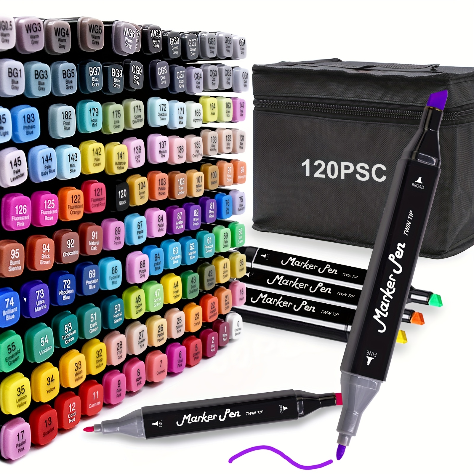 80 120 168 colours alcohol markers art toy for kids dual tip permanent sketch   based   art markers high pigment drawing markers with marker organizer grid portable storage case with handle creative toy gifts for beginners