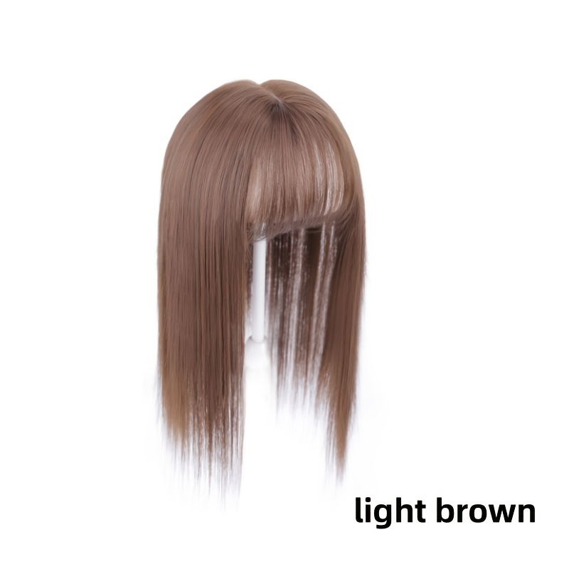 TEMU Perruque à Clip Femme avec Frange Aérienne, Extensions de Cheveux Mi-Longues, Facile à pour Festivals de Musique et Noël