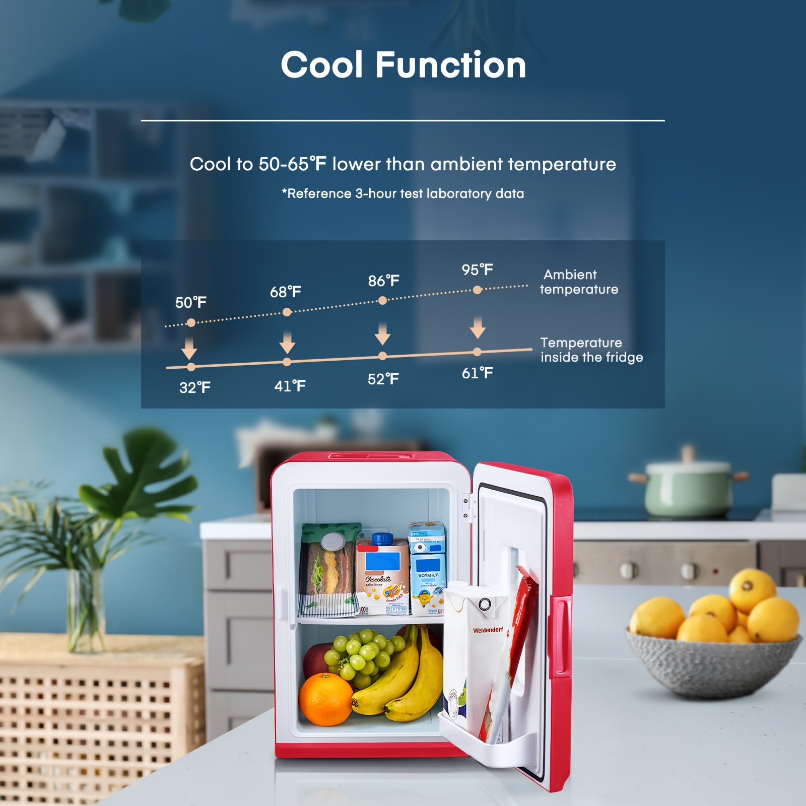 Mini Fridge 15 / 21 Cans, Portable With Cooling And Heating Function, 12v /220v Ac For Cars, Offices And Dorms, Drinks, Cosmetics, Black, Max & , White