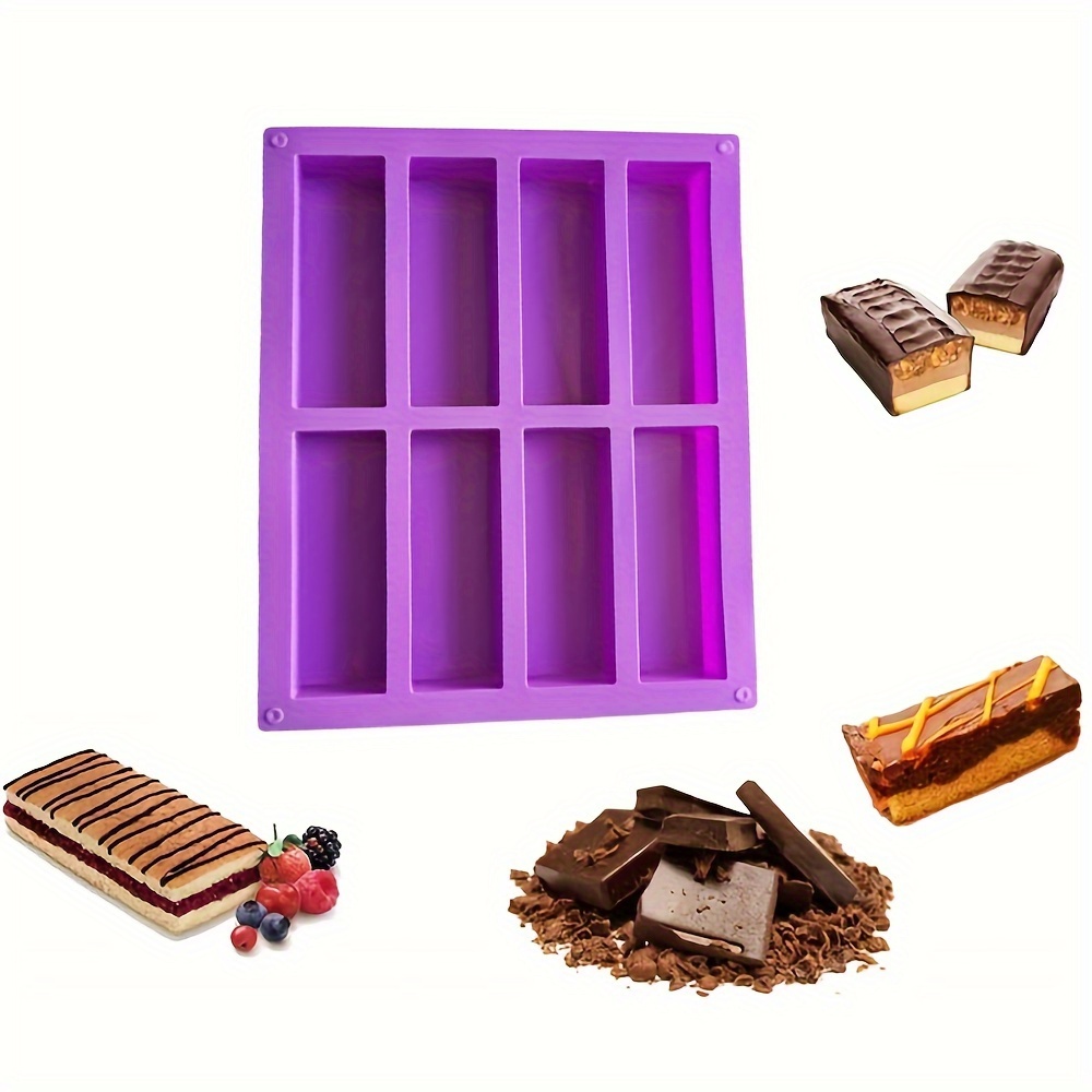 

1pc Silicone Mold, 8-cavity Rectangular Fondant Chocolate Biscuit Pudding Mold, Kitchen Accessories, Baking Tools, Diy Supplies