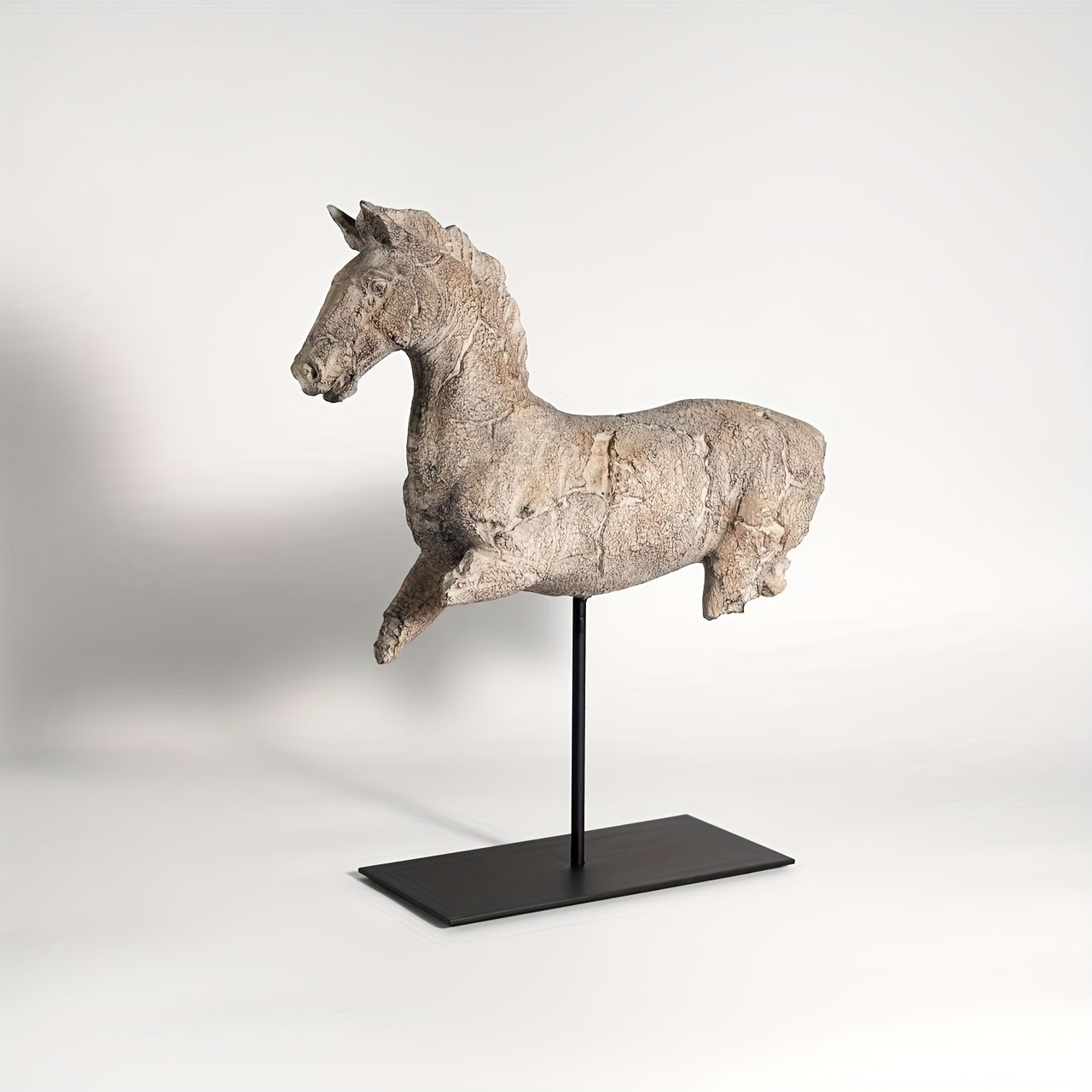 Contemporary Japanese Wabi-Sabi Style Abstract Art Horse Sculpture | Resin Statue for Home and Outdoor Decor, Suitable for Various Room Types and Holidays