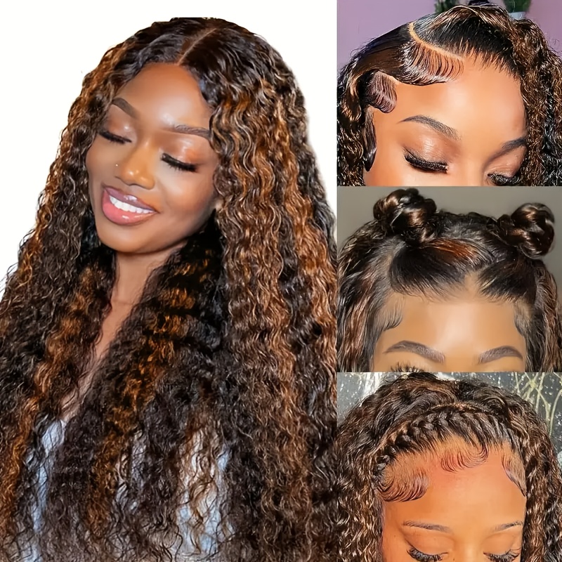 1b 30 gradient dark deep wave lace front wig - Temu Ireland display picture 3