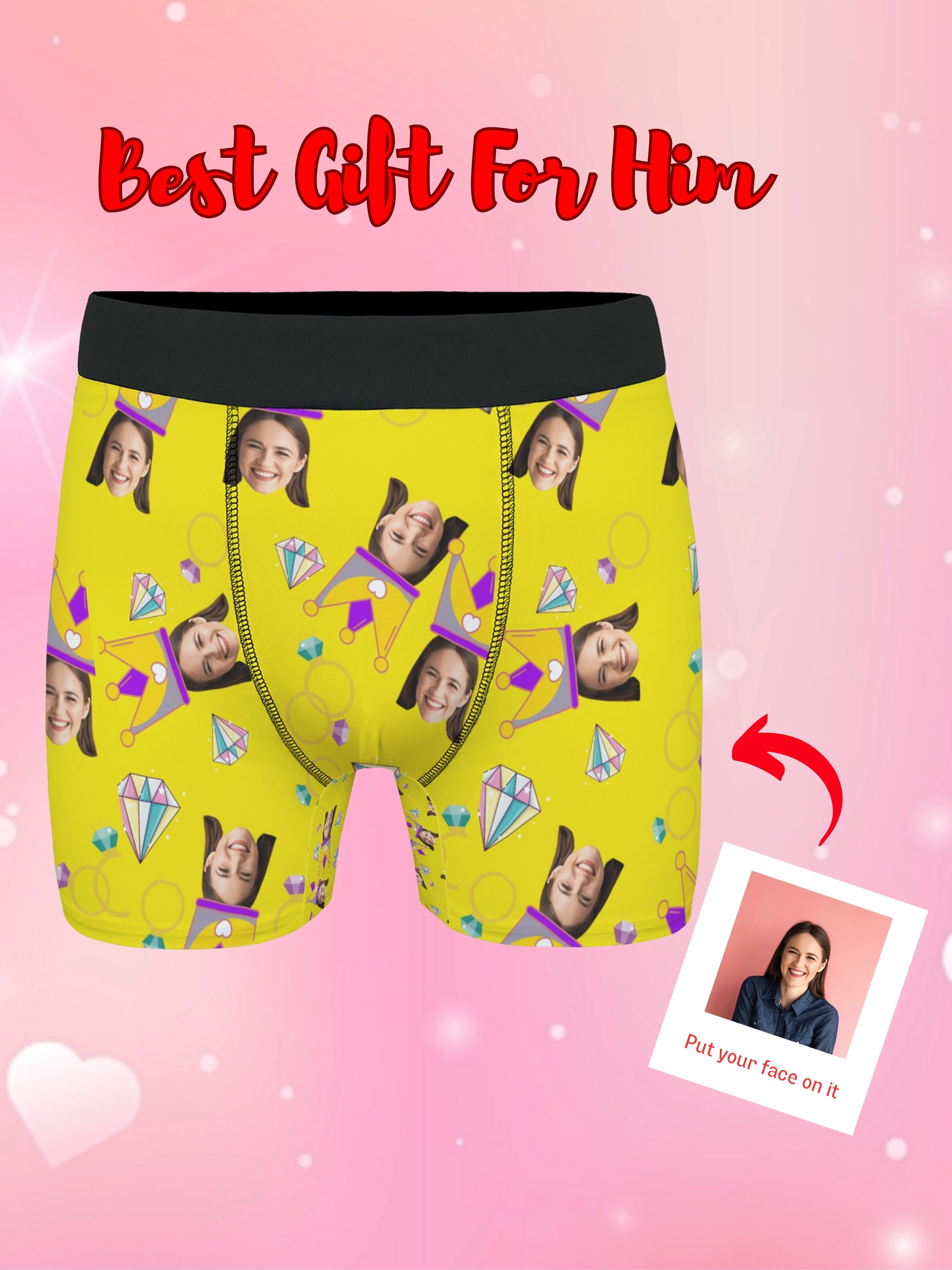 Personalized Photo Boxers with Your Face on Them - Face Undies