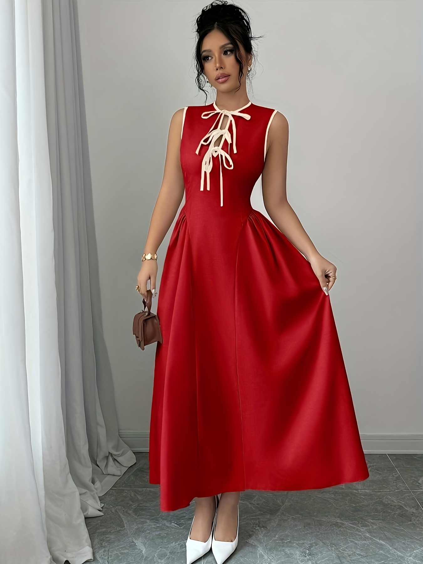 high neck lace dress express High Neck Long Sleeve Key Hole Lace Flower Court Train Wedding Dress –  Pandrodressy main image 1