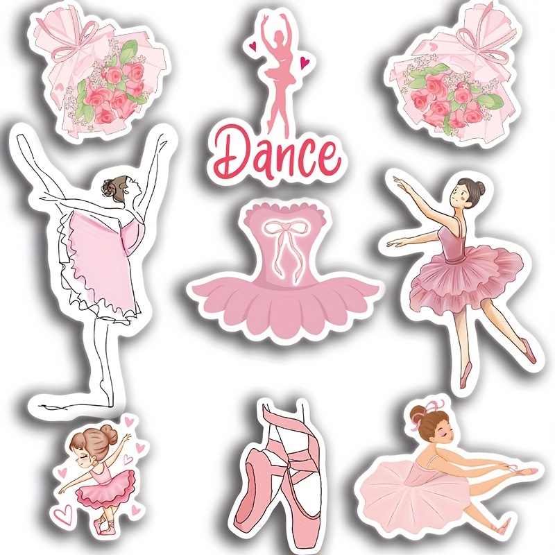 

Set Of 50 Ballet-themed Stickers, Pvc Material, Dance & Ballerina Designs, Waterproof Decals For Phone, Laptop, And Personal Items