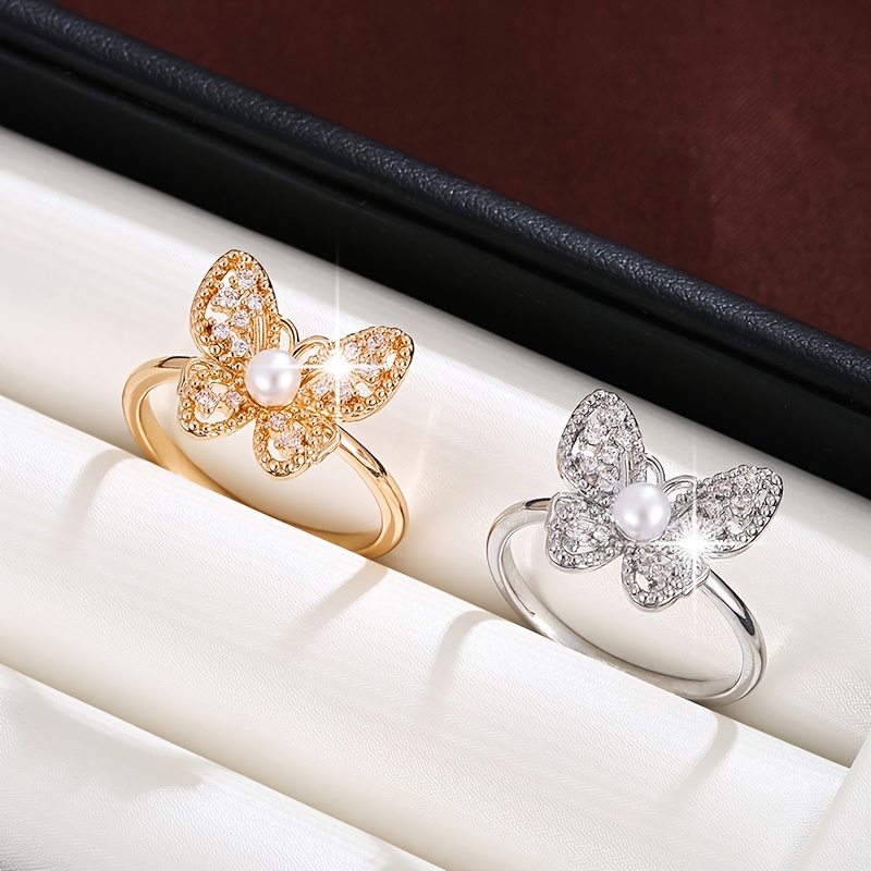 Delicate Butterfly Ring with Zirconia