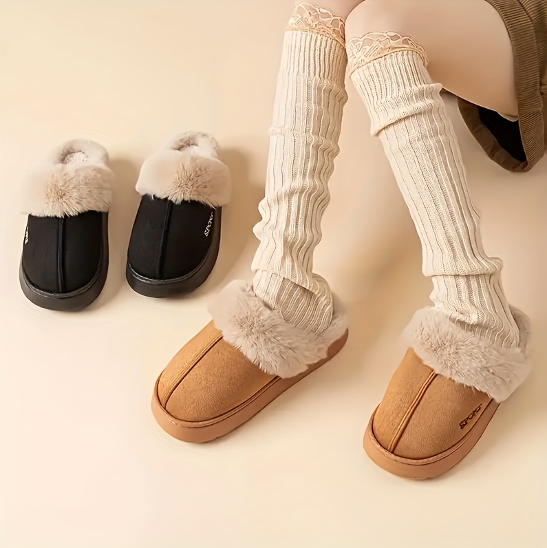 Unisex Winter Casual House Slippers, 4 Colors Available, Neutral Design for Vacation and Leisure Wear, Essential Autumn/Winter Footwear with Anti-Slip & Easy-to-Wear Features, Cozy Fit Socks Style Elegant Indoor Outdoor Couple Shoes